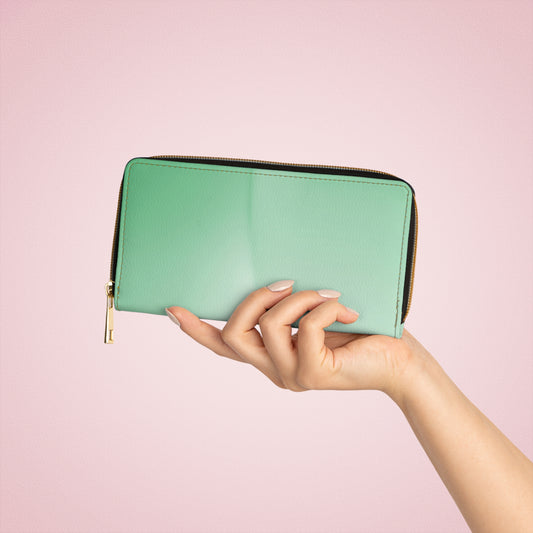 Mint Fade Elegant Abstract Zipper Wallet - Stylish & Functional Accessory for Everyday Use