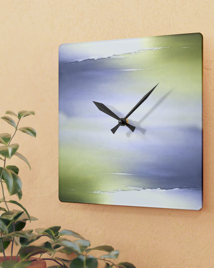 Lavender Sea Golden Fog Acrylic Wall Clock, Round or Square, 10.75" x 10.75"