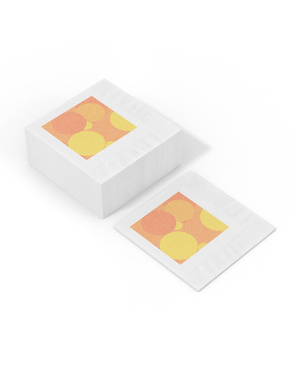Pastel Bright Oranges Patches White Coined Napkins, 4.8" x 4.8"