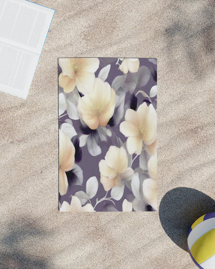 White Blush Floral Bunch Beach Towel, 18" x 27"