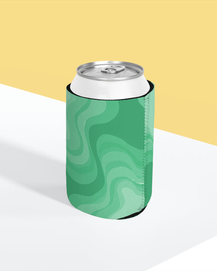 Mint Green Wavey 12 oz Can Cooler Sleeve