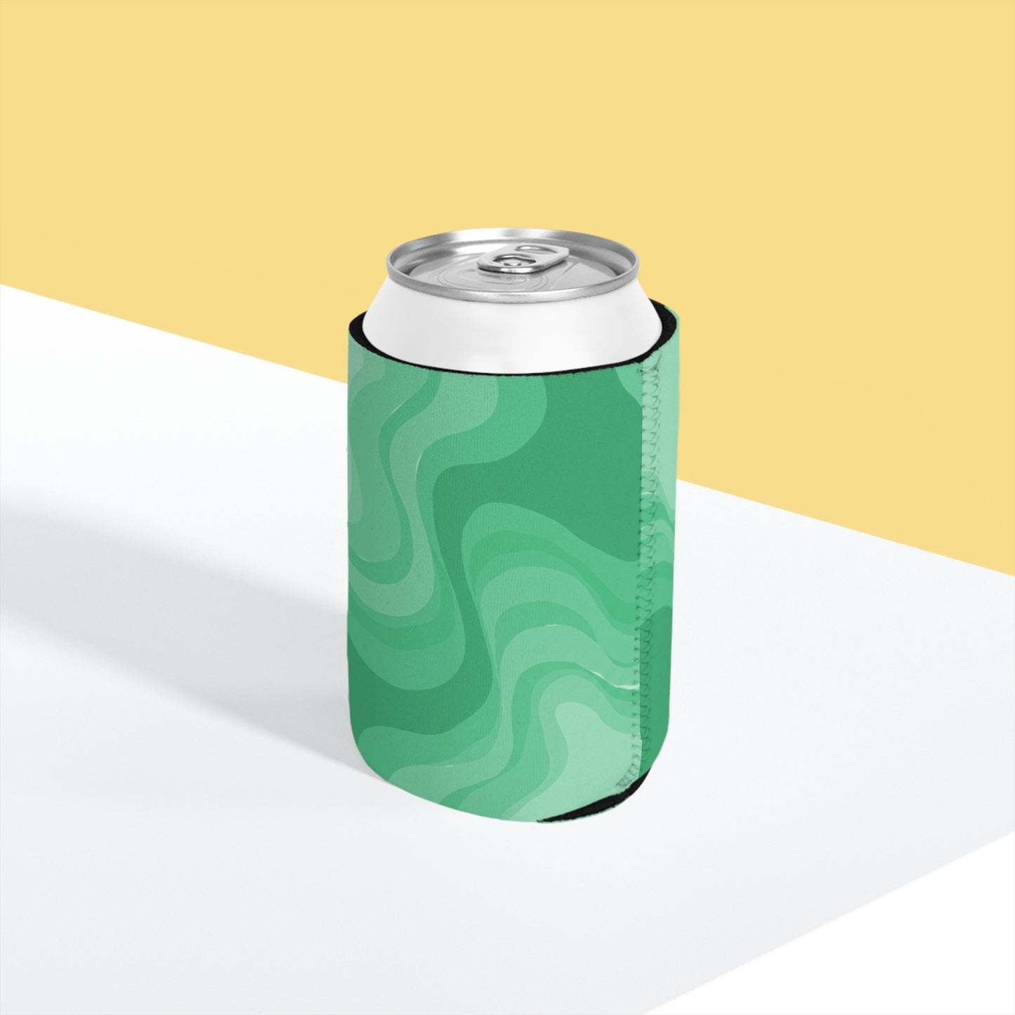 Mint Green Wavey 12 oz Can Cooler Sleeve