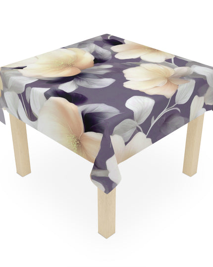White Blush Floral Bunch Tablecloth, 55" x 55"
