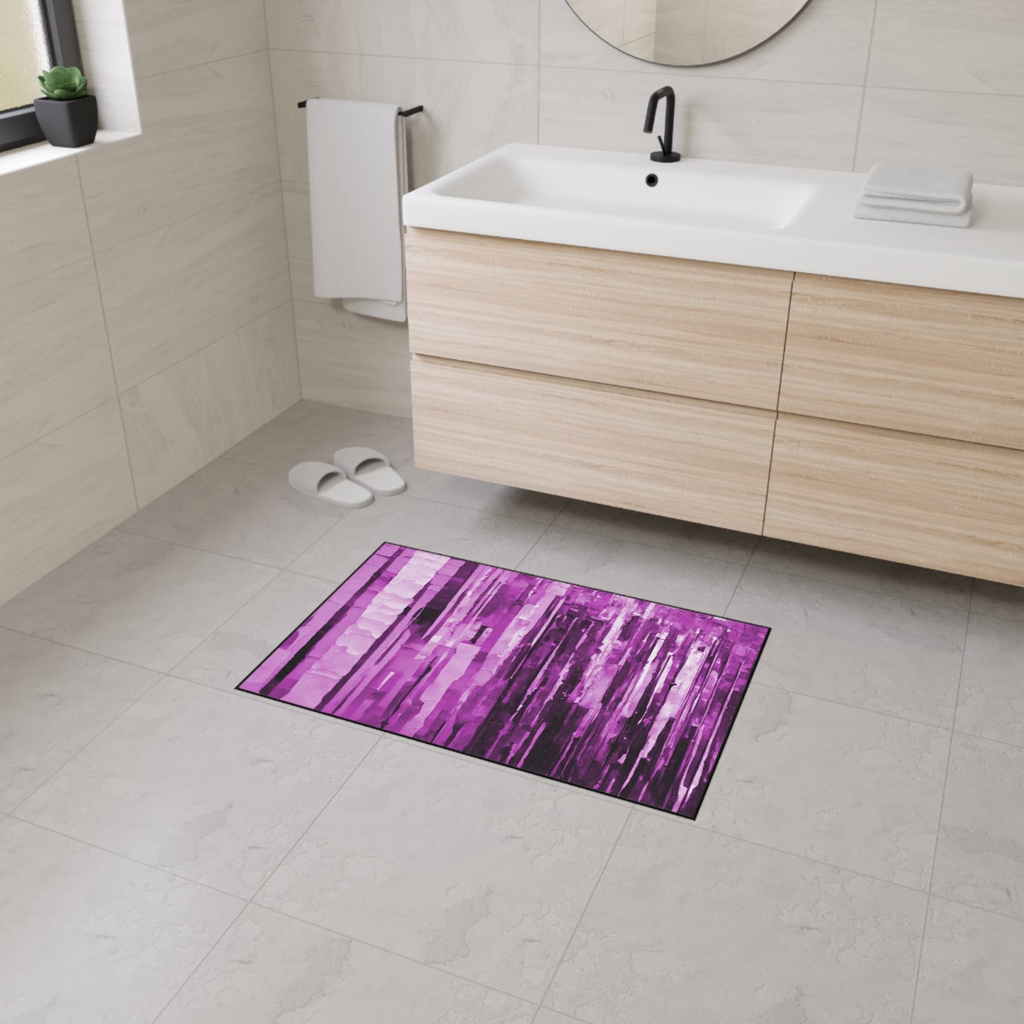 Striped Powder Lavender 24" x 36" Heavy Duty Floor Mat