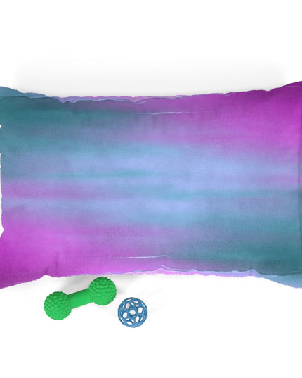 Dark Blue Green Sea Purple Fog 28" × 18" Pet Bed