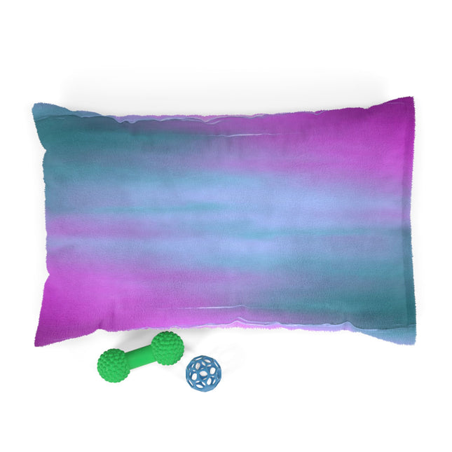 Dark Blue Green Sea Purple Fog 28" × 18" Pet Bed