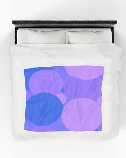 Pastel Purple Family Patches Velveteen Plush Blanket, 50" x 60"