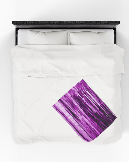 Striped Powder Lavender Velveteen Plush Blanket, 30" x 40"