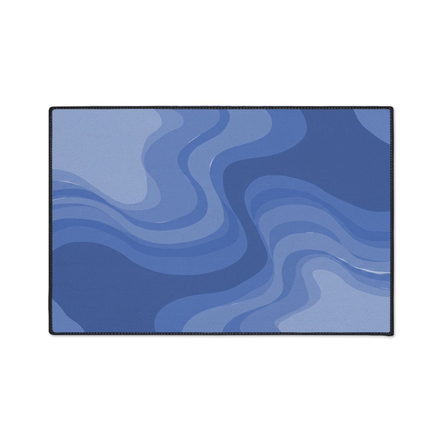 Deep Blue Wavey 24" x 36" Heavy Duty Floor Mat