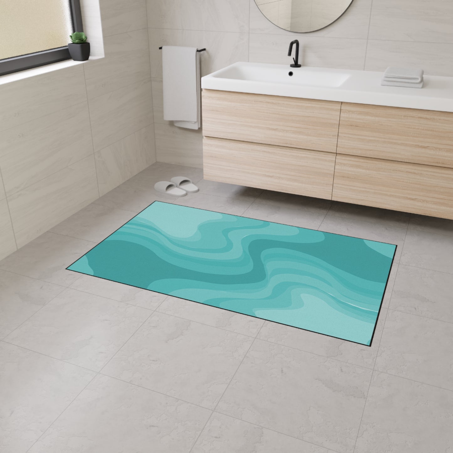 Tif Green Wavey 36" x 60" Heavy Duty Floor Mat