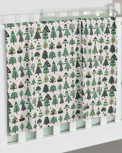 Mini Vintage Green Trees Baby Swaddle 30″×40″ Blanket