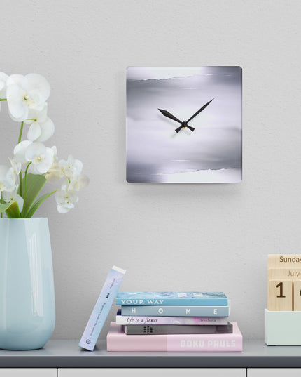 Sephia Sea Dark Fog Acrylic Wall Clock, Round or Square, 10.75" x 10.75"