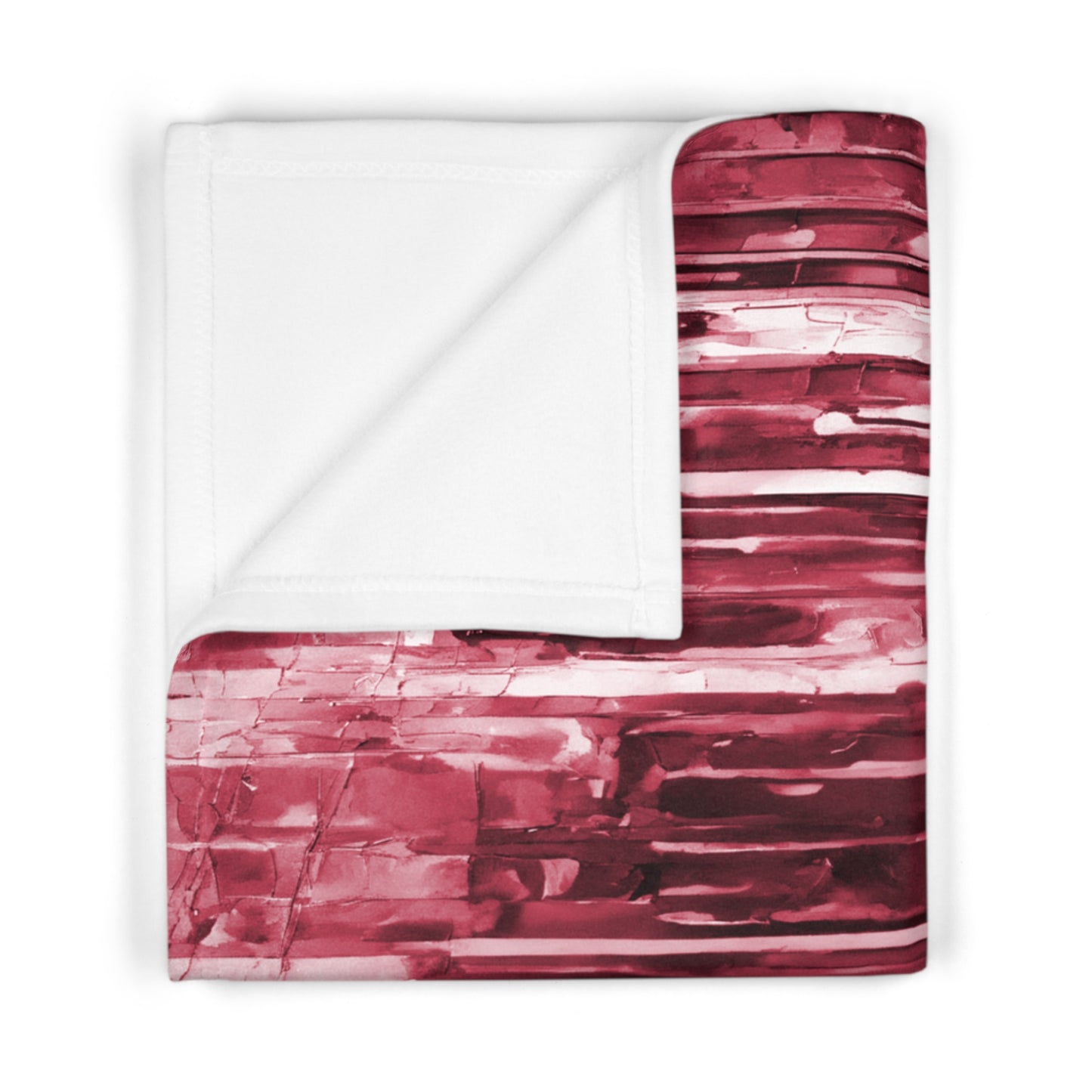 Striped Ruby Soft Fleece Baby Blanket, 30" x 40"