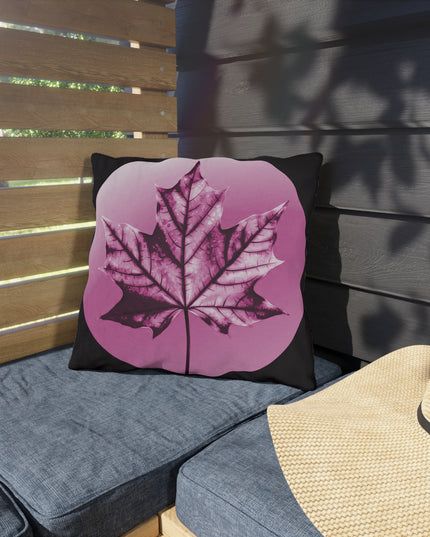 Magenta Maple Leaf 16" x 16" Outdoor Pillow