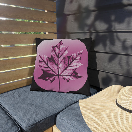 Magenta Maple Leaf 16" x 16" Outdoor Pillow