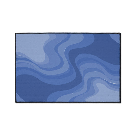Deep Blue Wavey 18" x 27" Heavy Duty Floor Mat