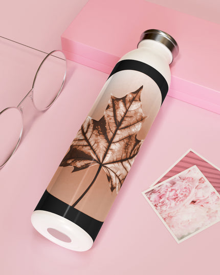 Soft Maple Leaf Slim Water Bottle, 20 oz White
