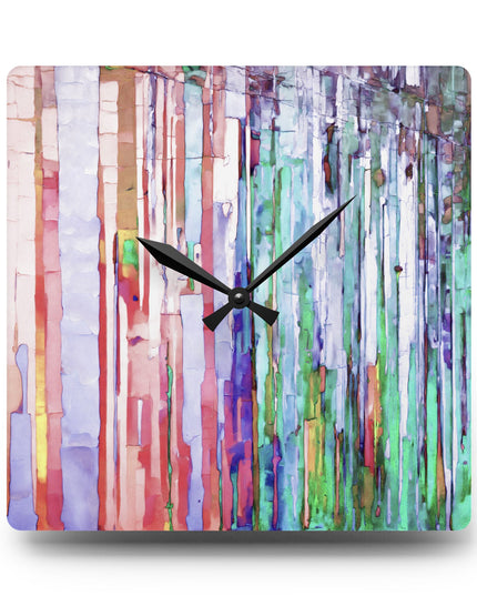 Striped Pastels Acrylic Wall Clock, Round or Square, 10.75" x 10.75"