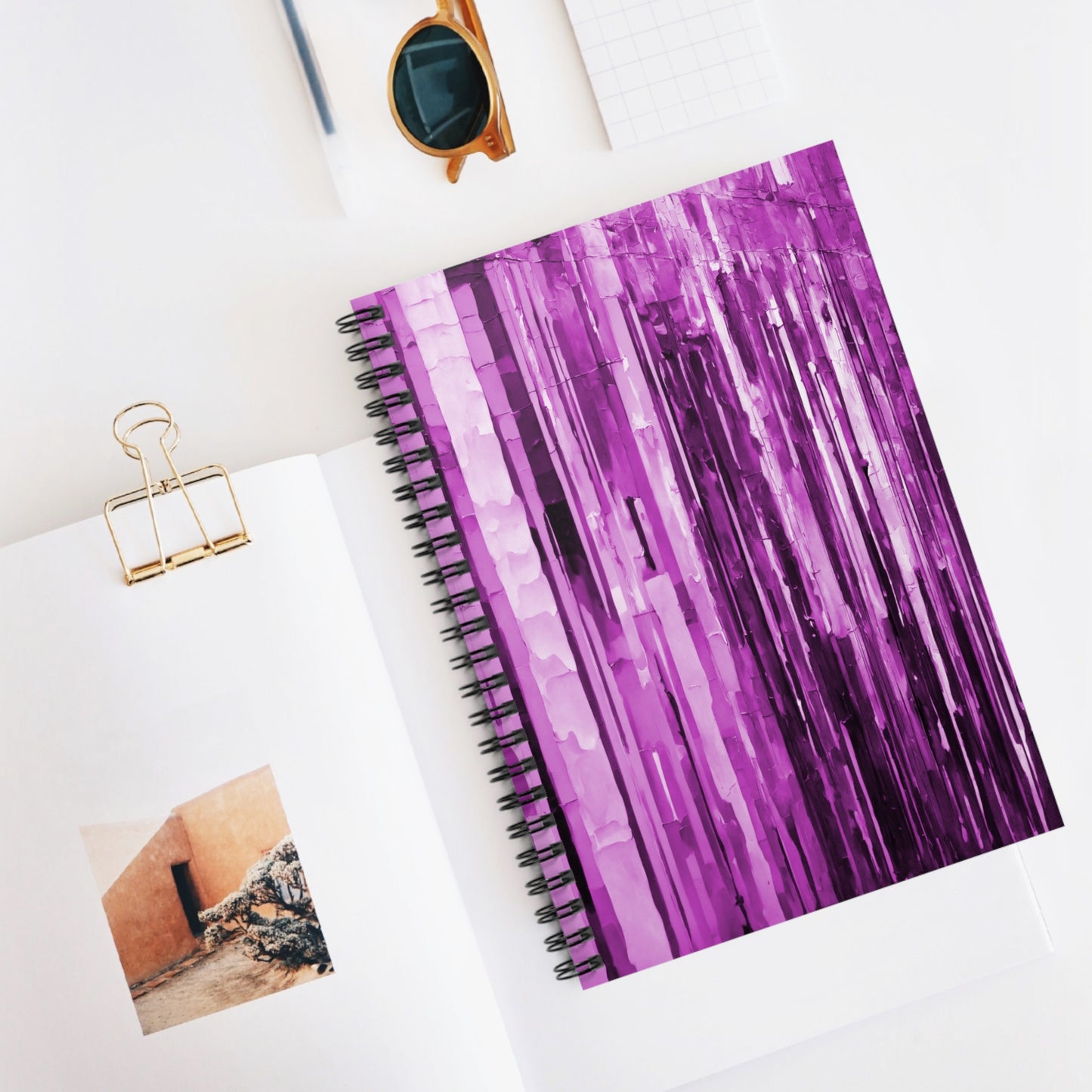 Striped Powder Lavender Spiral Notebook - Ruled Line, 6" x 8", 118 pages
