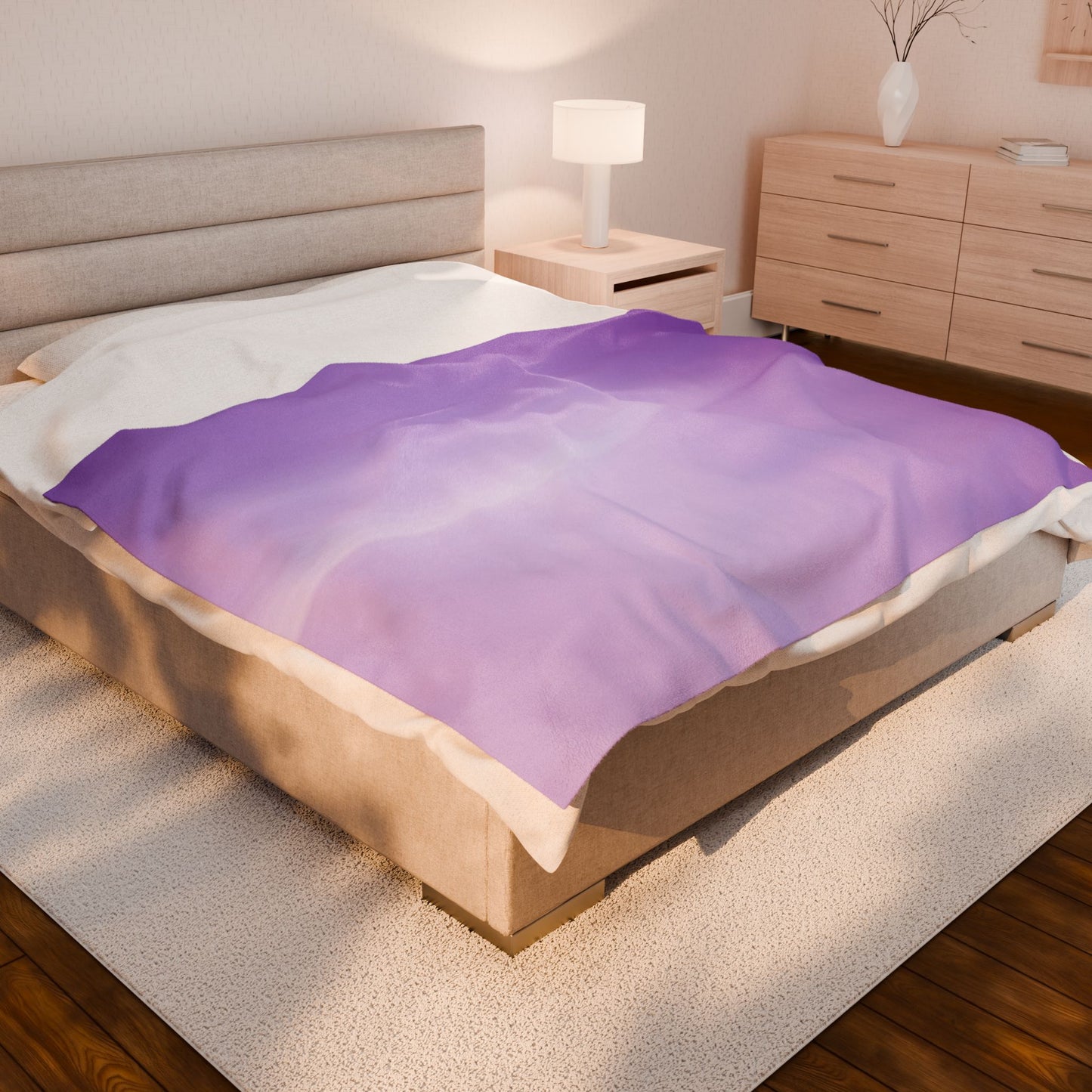 Soft Lavender Fade Velveteen Plush Blanket, 60" x 80"