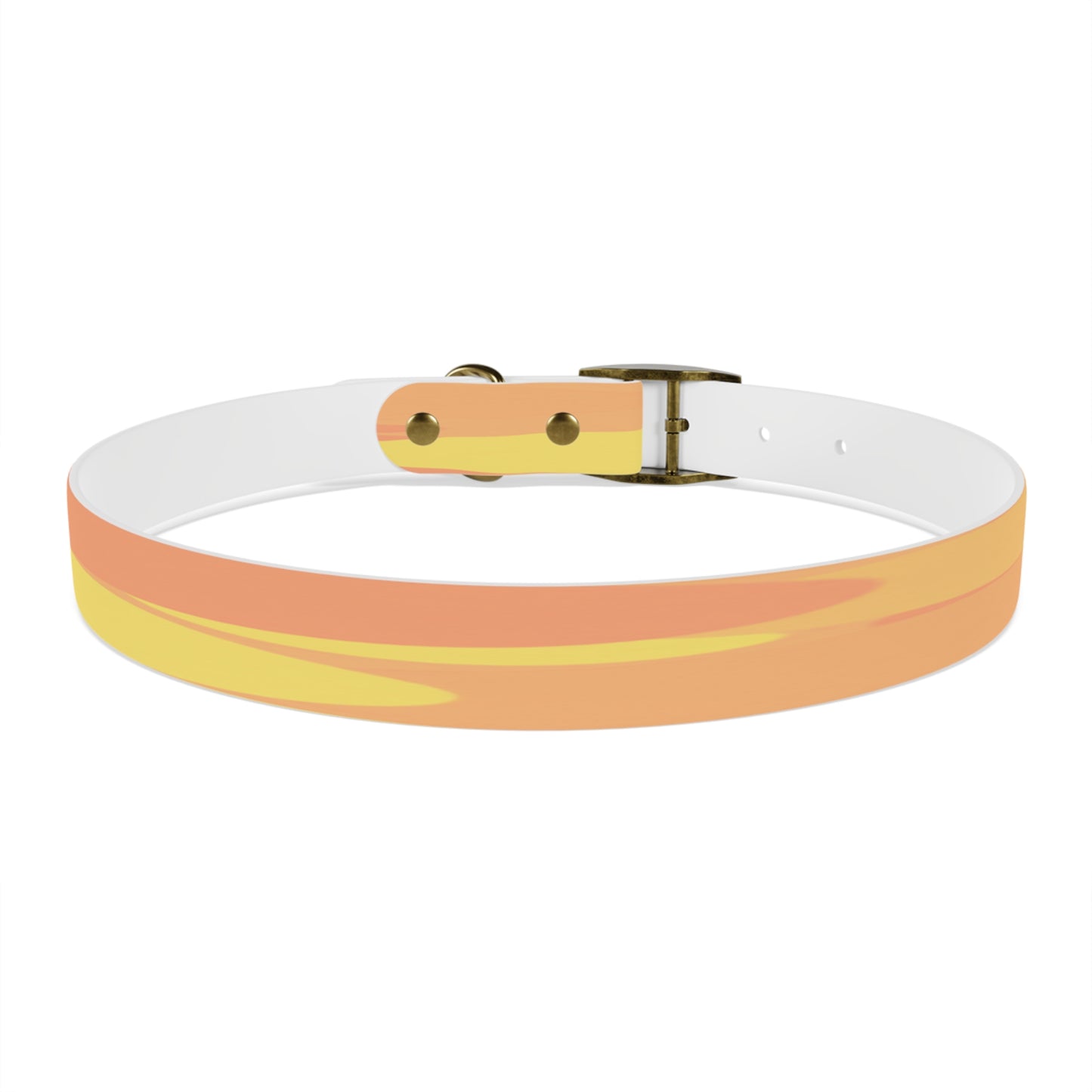 Pastel Bright Oranges Patches Extra Large Dog Collar