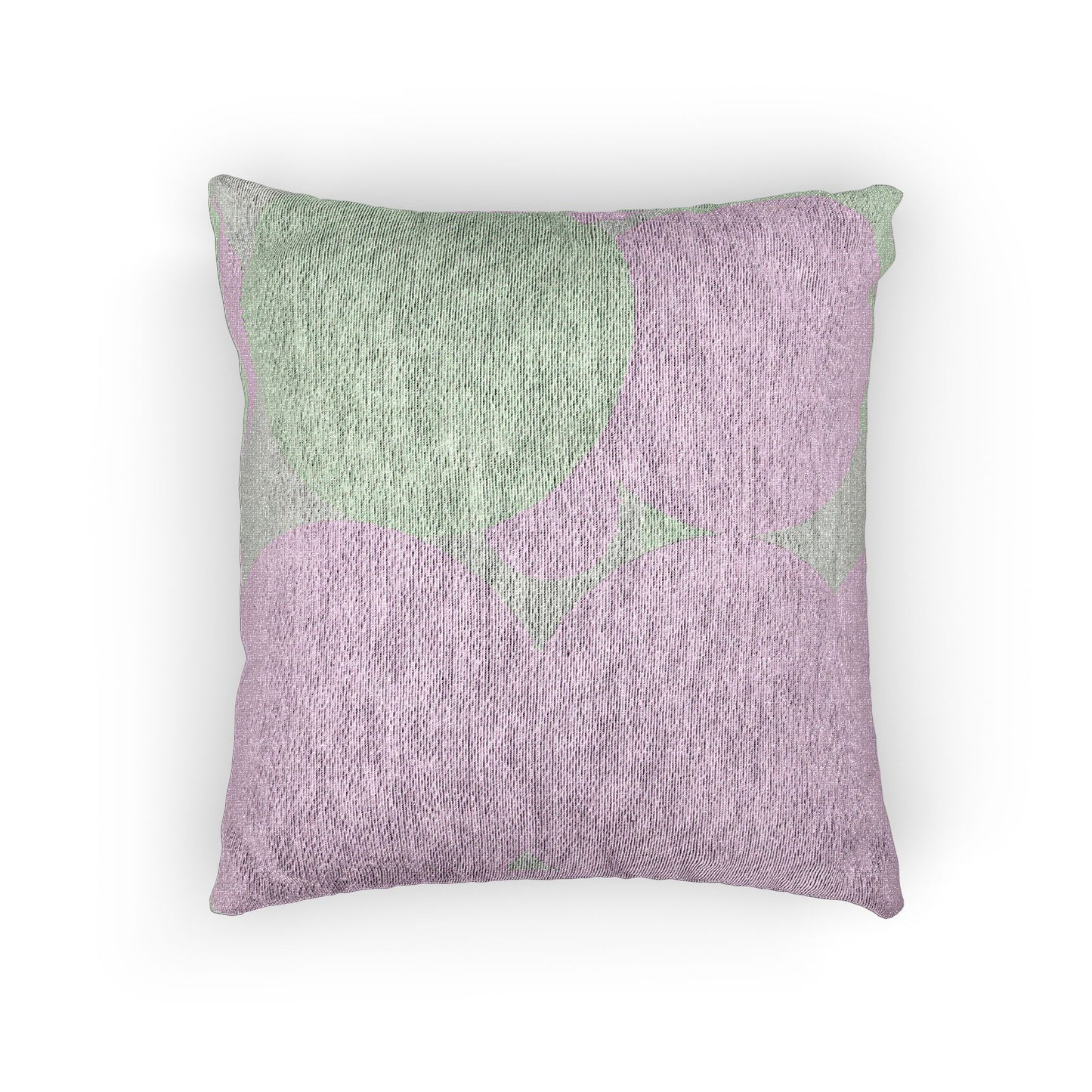 Pastel Lavender Purple and Soft Green Patches Woven Pillow, 17" x 18"