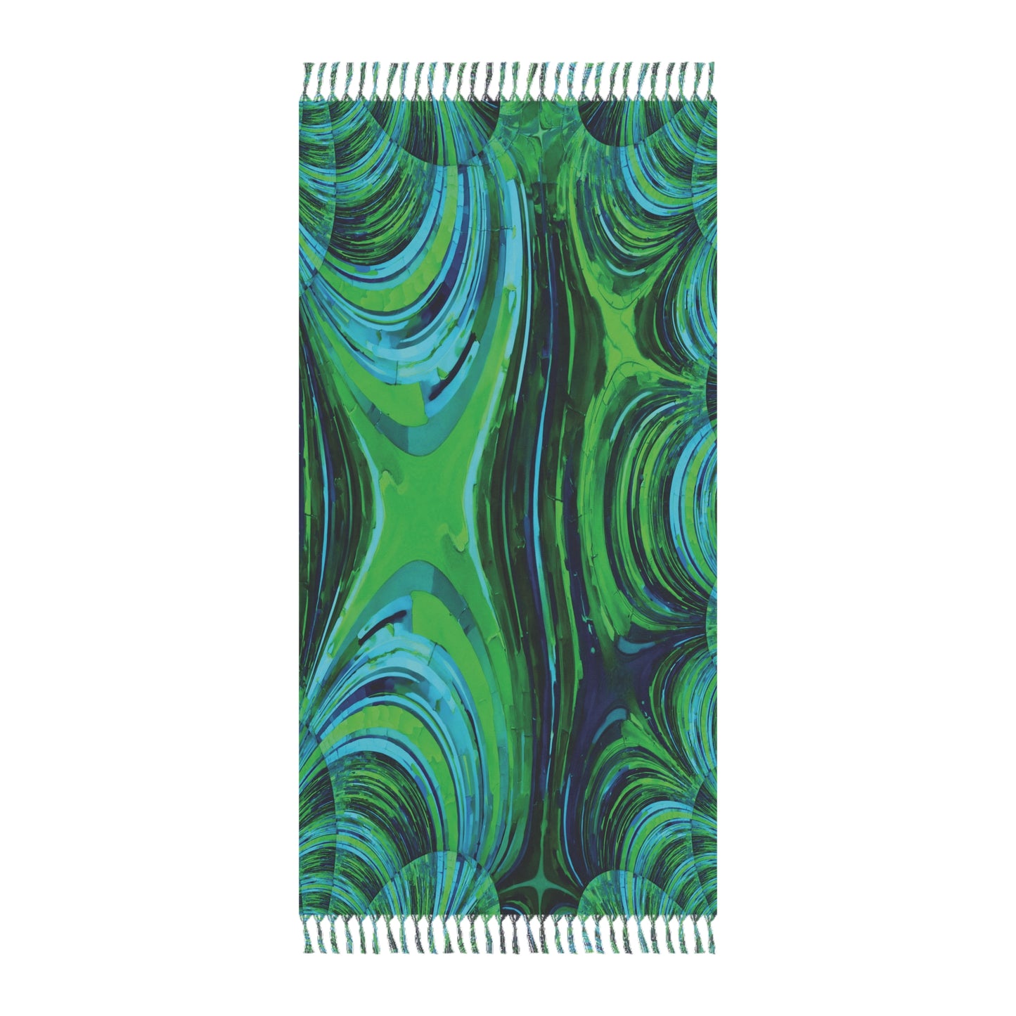 Uzi Spiral Blue Green 38" × 81" Boho Beach Cloth