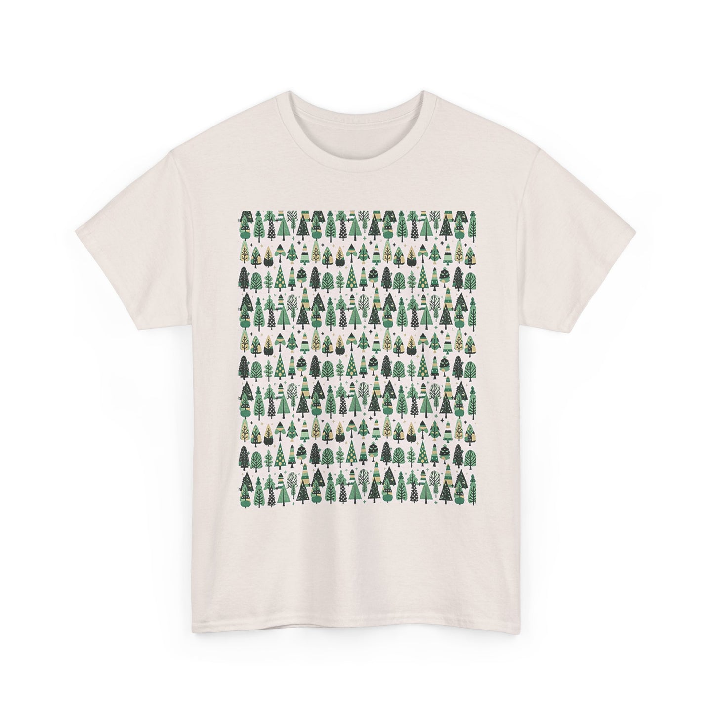 Mini Vintage Green Trees Unisex Heavy Cotton Tee, Large - XL - 2XL - 3XL