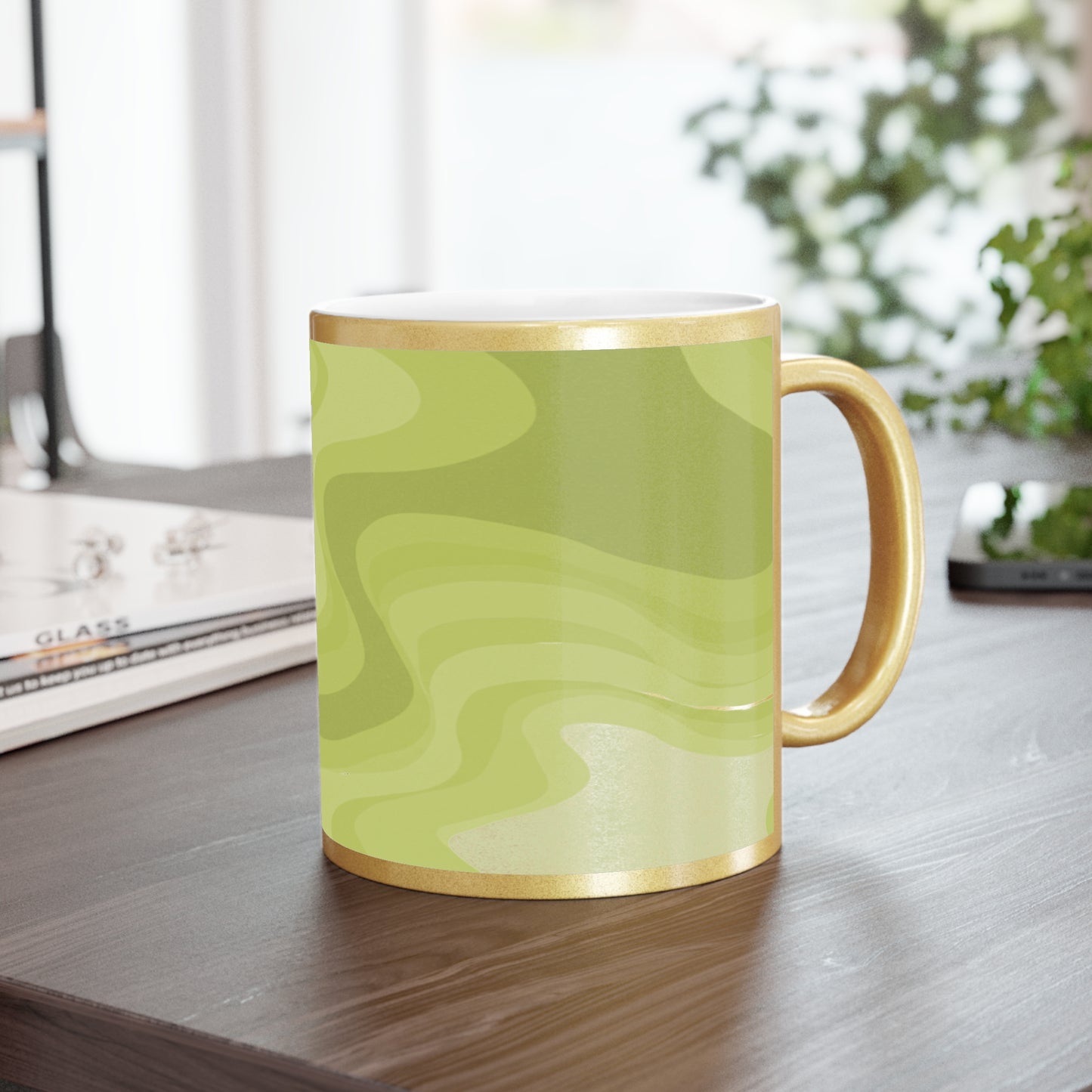 Lemon Wavey 11 oz Metallic Mug (Silver\Gold)