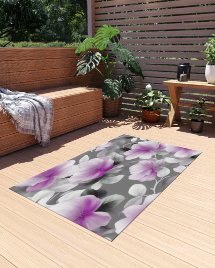 Purple Blossom Floral Bunch Outdoor Rug, 36" x 60"