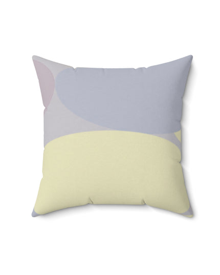 Pastel Soft Blue and Soft White Patches 16" x 16" Faux Suede Square Pillow