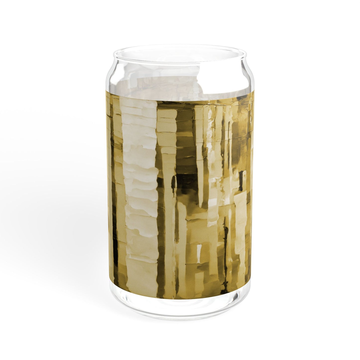 Striped Light Brown Sipper Glass, 16oz
