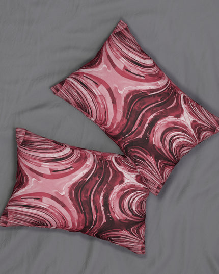 Uzi Spiral Ruby Spun Polyester Lumbar Pillow, 20" x 14"