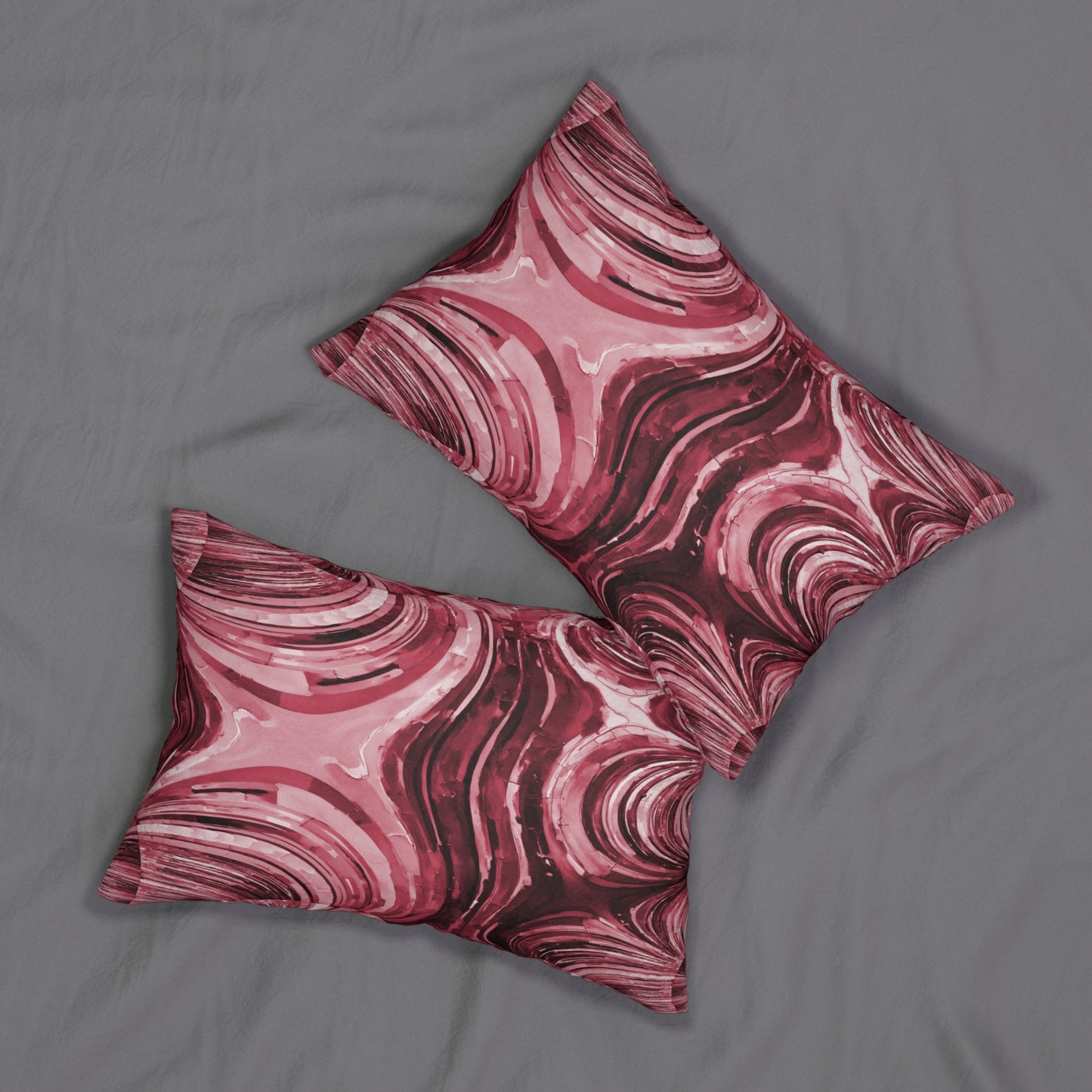 Uzi Spiral Ruby Spun Polyester Lumbar Pillow, 20" x 14"