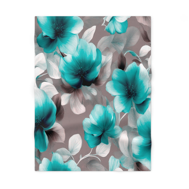 Tif Green Gray Floral Bunch Soft Fleece Baby Blanket, 30" x 40"
