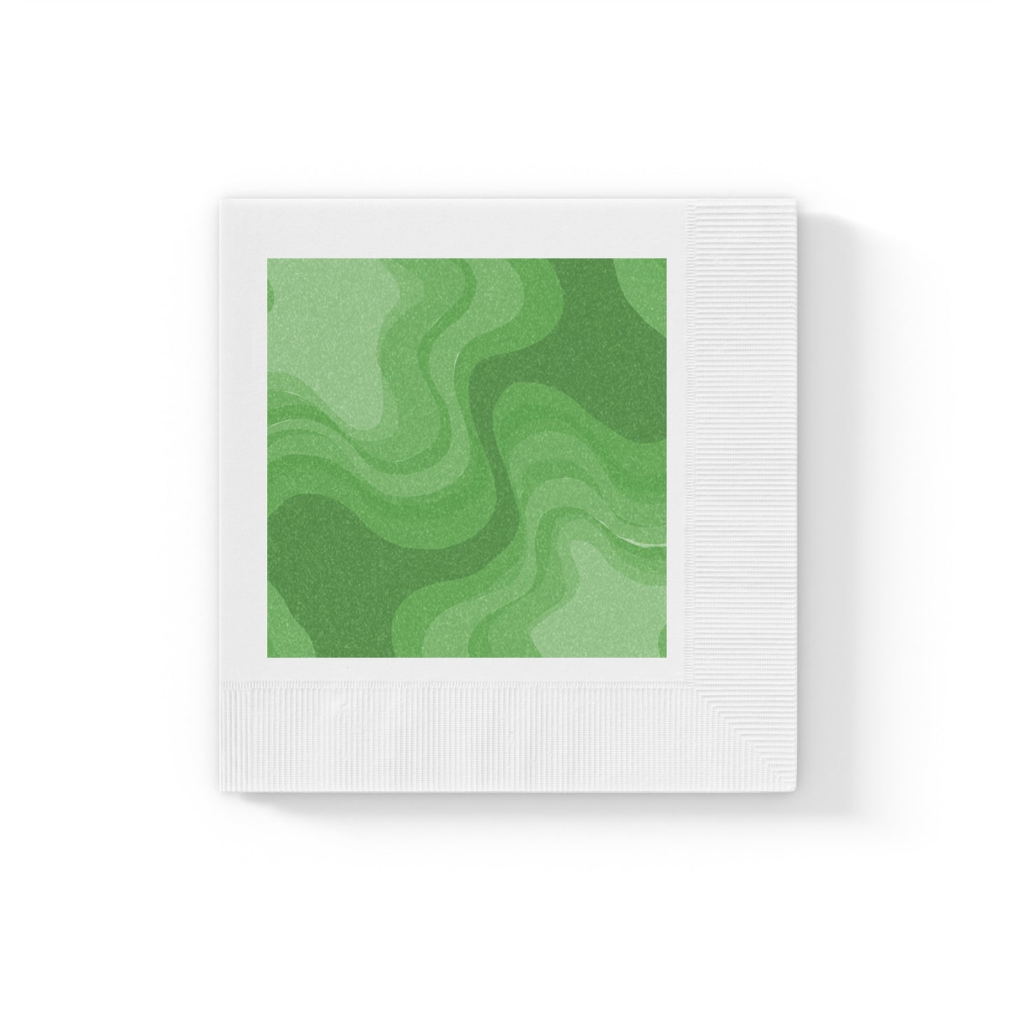 Greenie Meanie Wavey White Coined Napkins, 6.5" x 6.5"