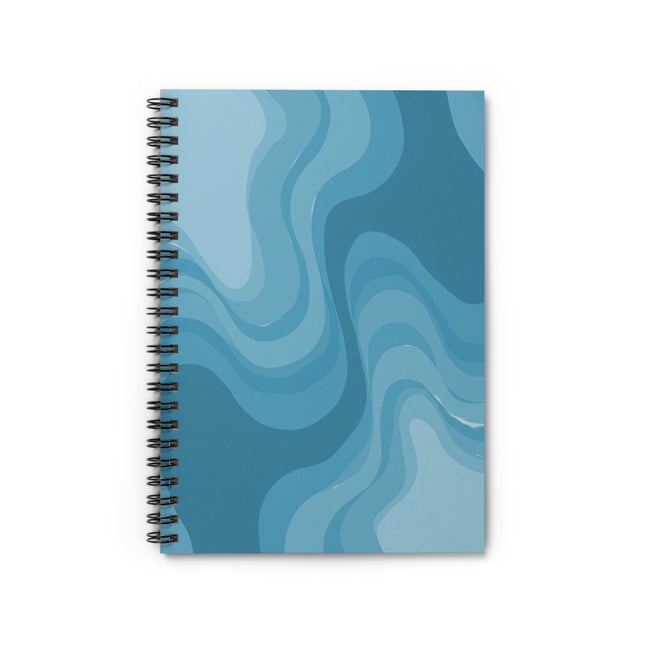 Sky Blue Wavey Spiral Notebook - Ruled Line, 6" x 8", 118 pages