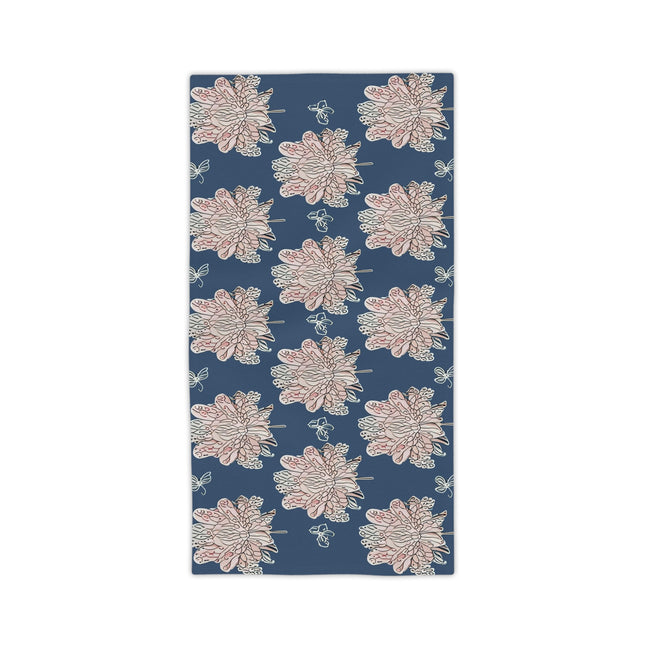 Rose White Floral Butterflies Beach Towel, 24" x 44"