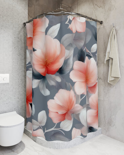 Red Blossom Floral Bunch Shower Curtains, 71" x 74"
