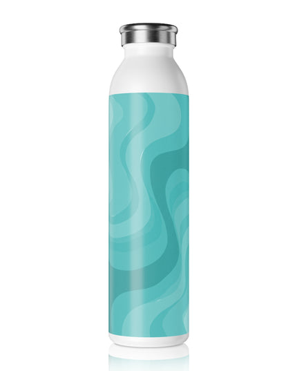 Tif Green Wavey Slim Water Bottle, 20 oz White