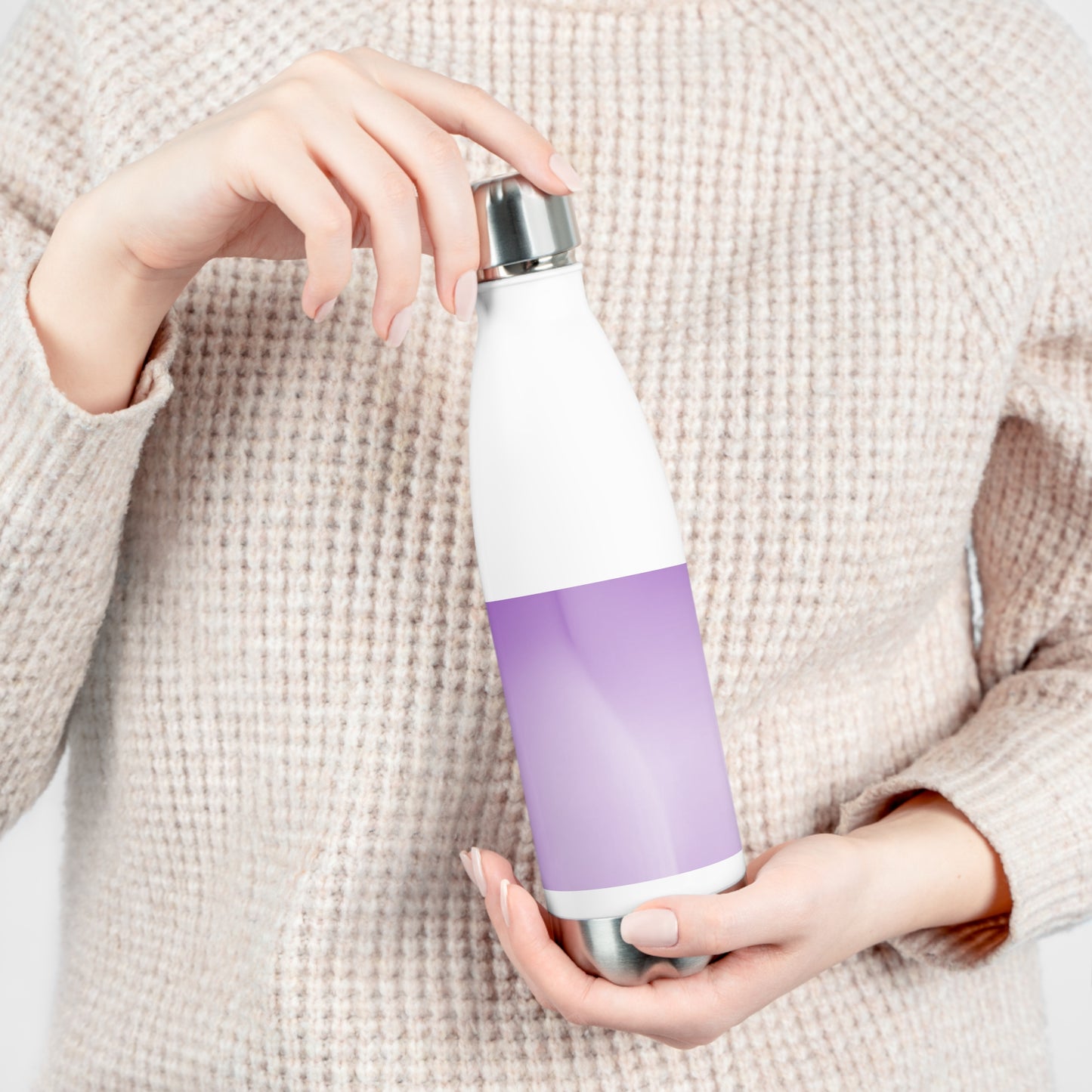 Soft Lavender Fade 20oz Insulated White Water Bottle