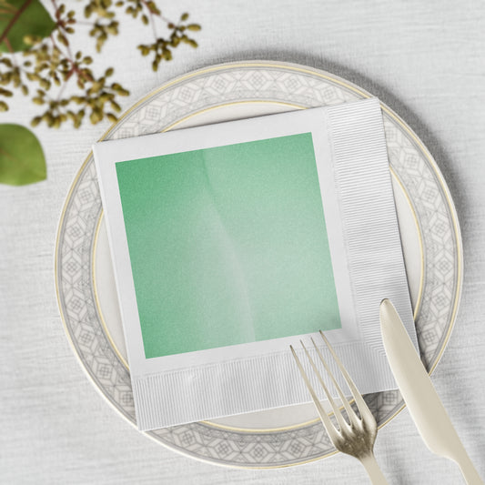 Mint Fade White Coined Napkins, 6.5" x 6.5"