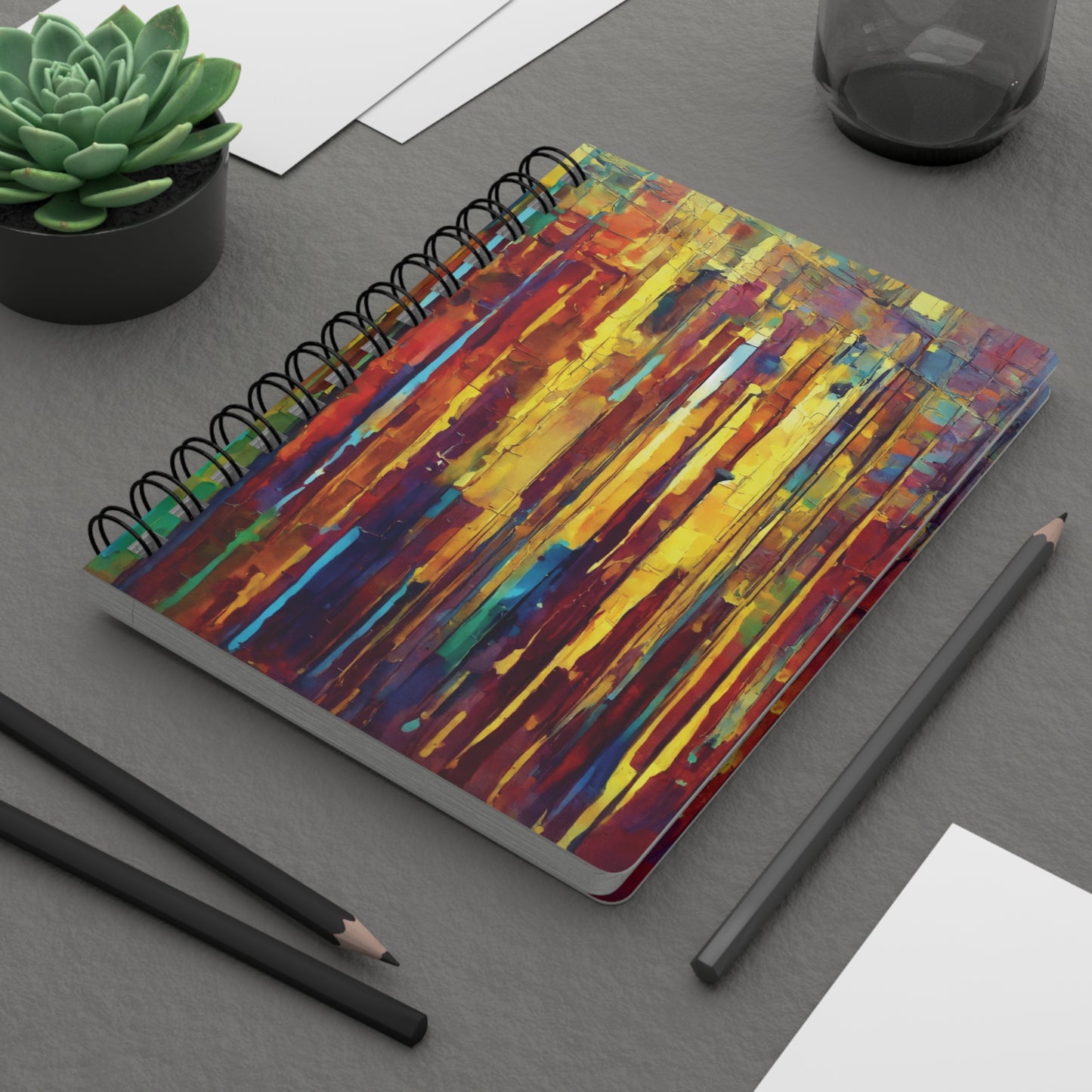 Striped Alpha Spiral Bound Journal, 5" x 7" 150 pages