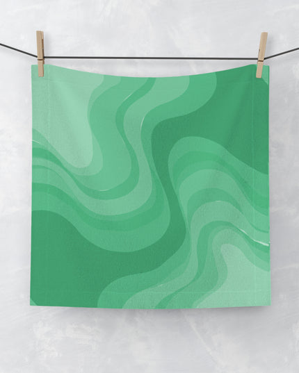 Mint Green Wavey 13" x 13" Face Towel