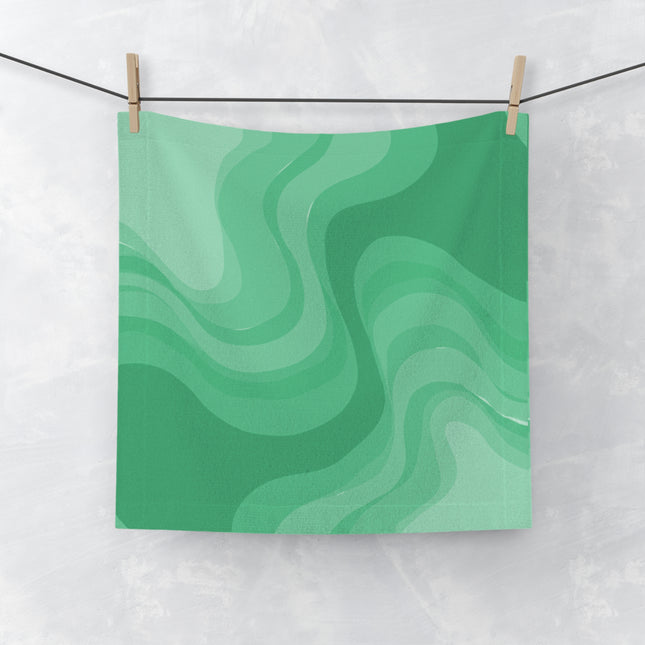 Mint Green Wavey 13" x 13" Face Towel
