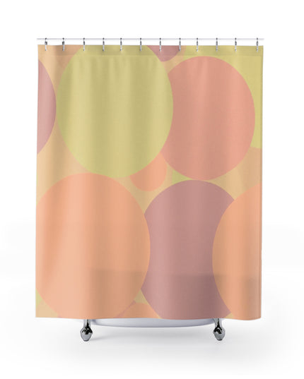 Pastel Hot Peach Patches Shower Curtains, 71" x 74"