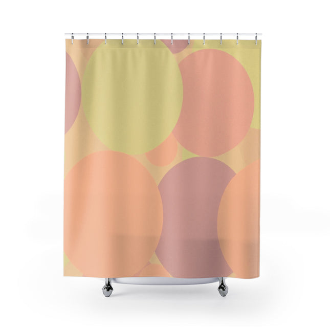 Pastel Hot Peach Patches Shower Curtains, 71" x 74"