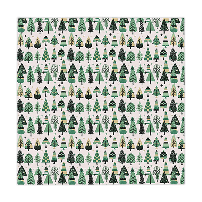 Mini Vintage Green Trees Tablecloth, 55" x 55"