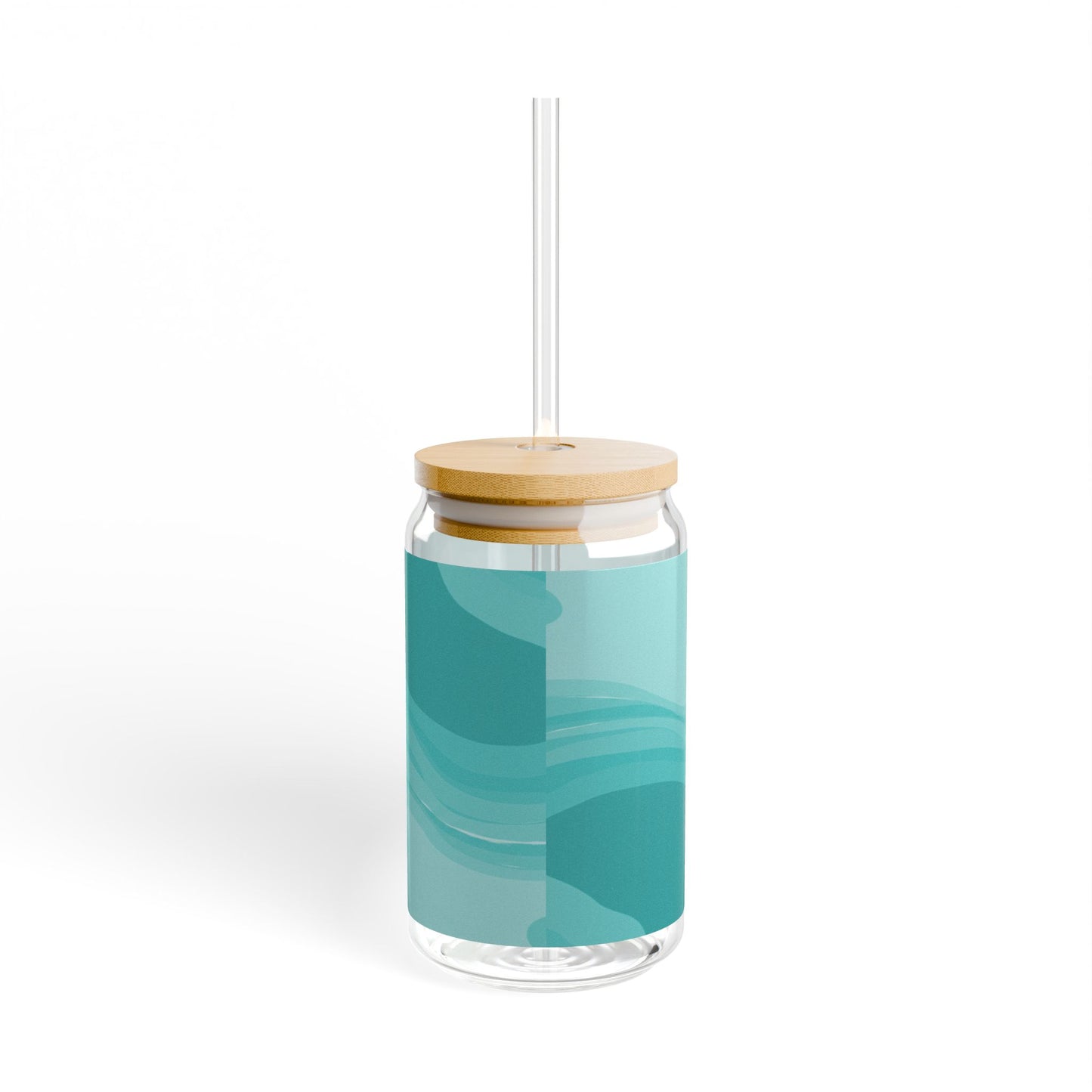 Tif Green Wavey Sipper Glass, 16oz