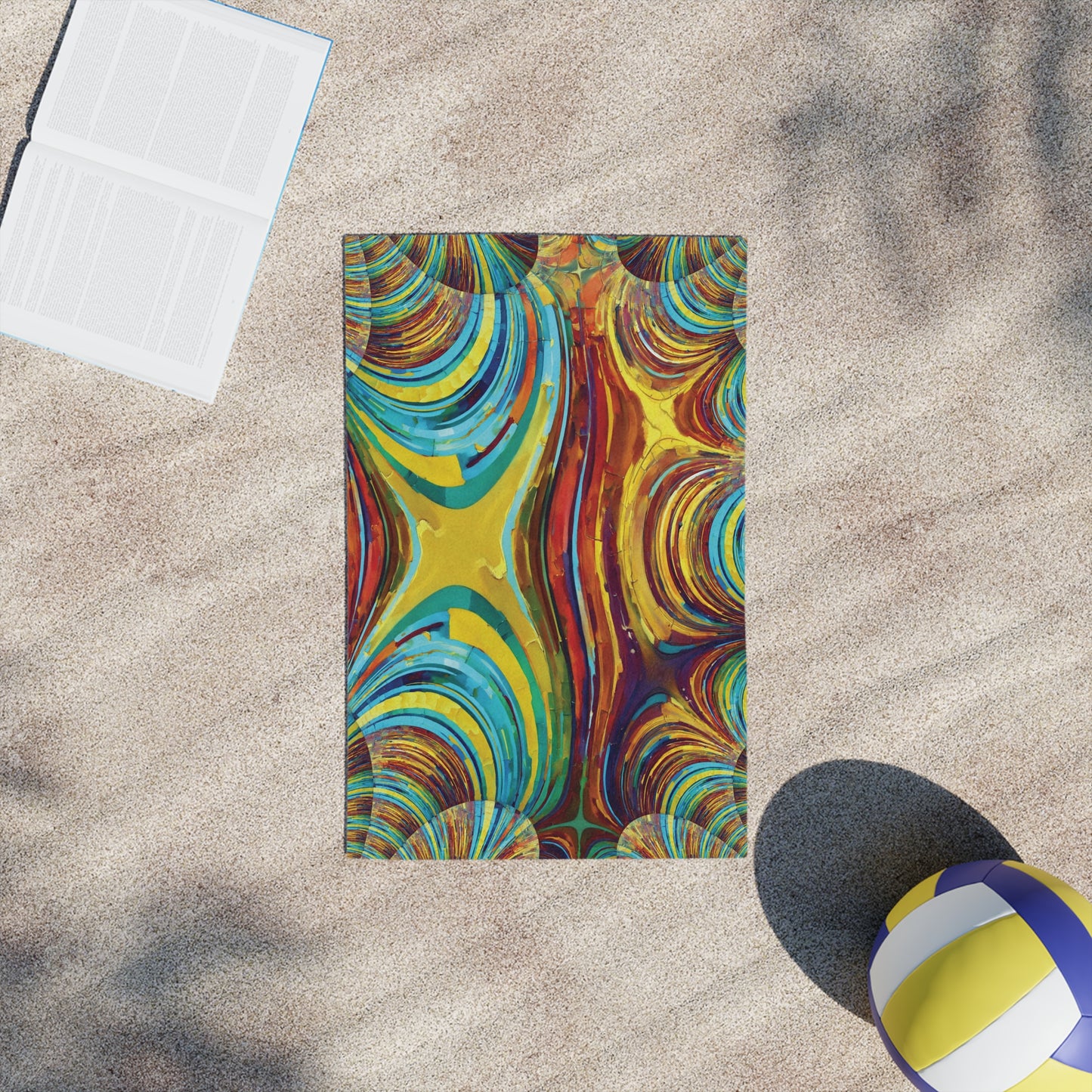 Uzi Spiral Alpha Beach Towel, 18" x 27"
